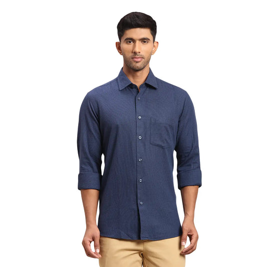 Men Tailored Fit Medium Green Shirt