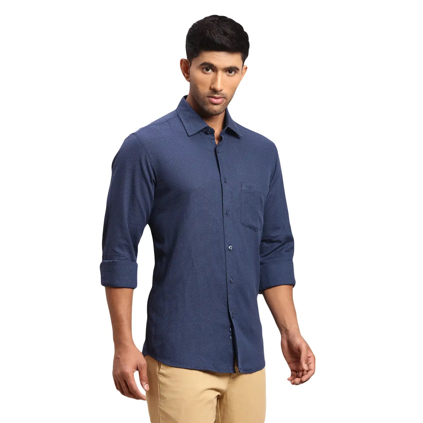 Men Tailored Fit Medium Green Shirt