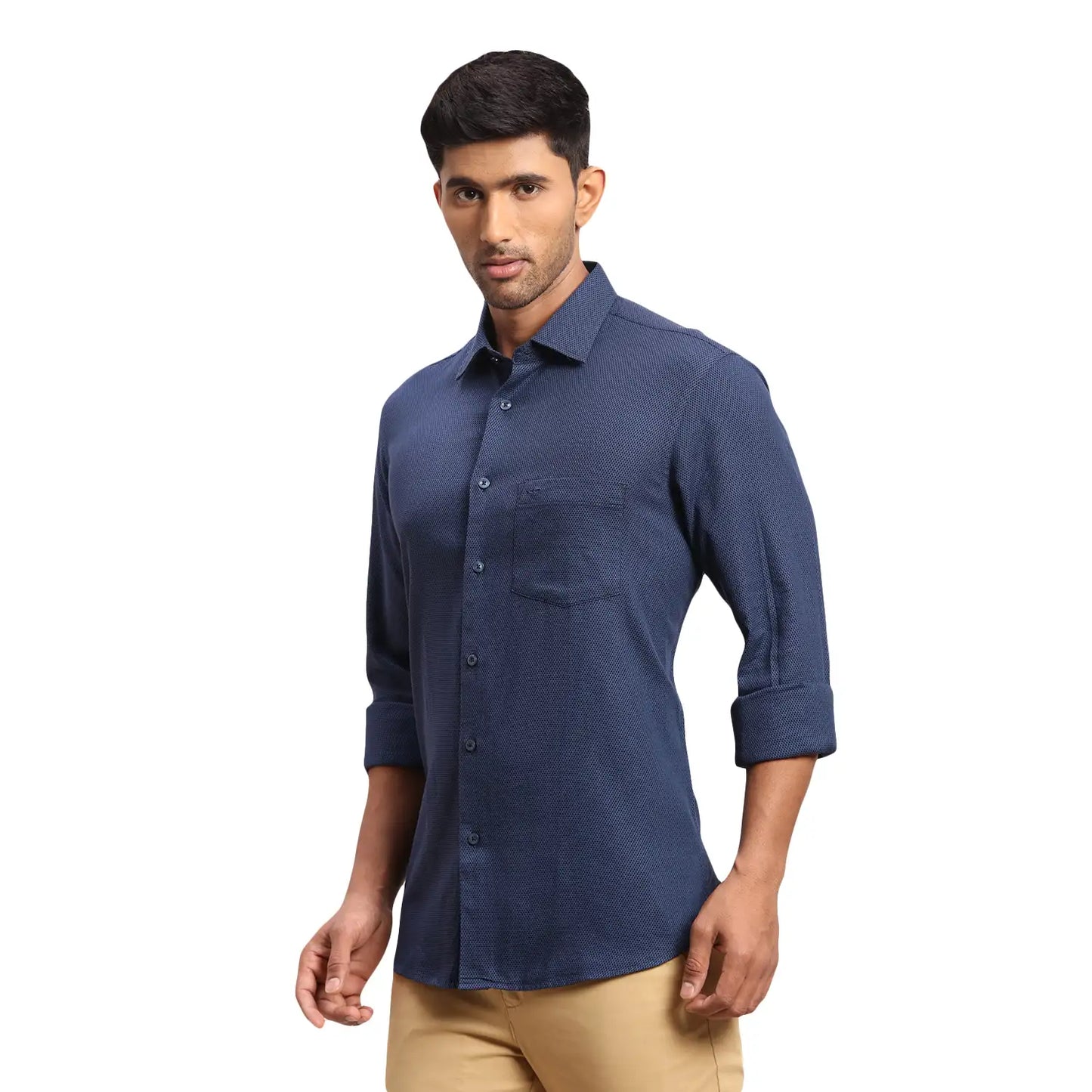 Men Tailored Fit Medium Green Shirt