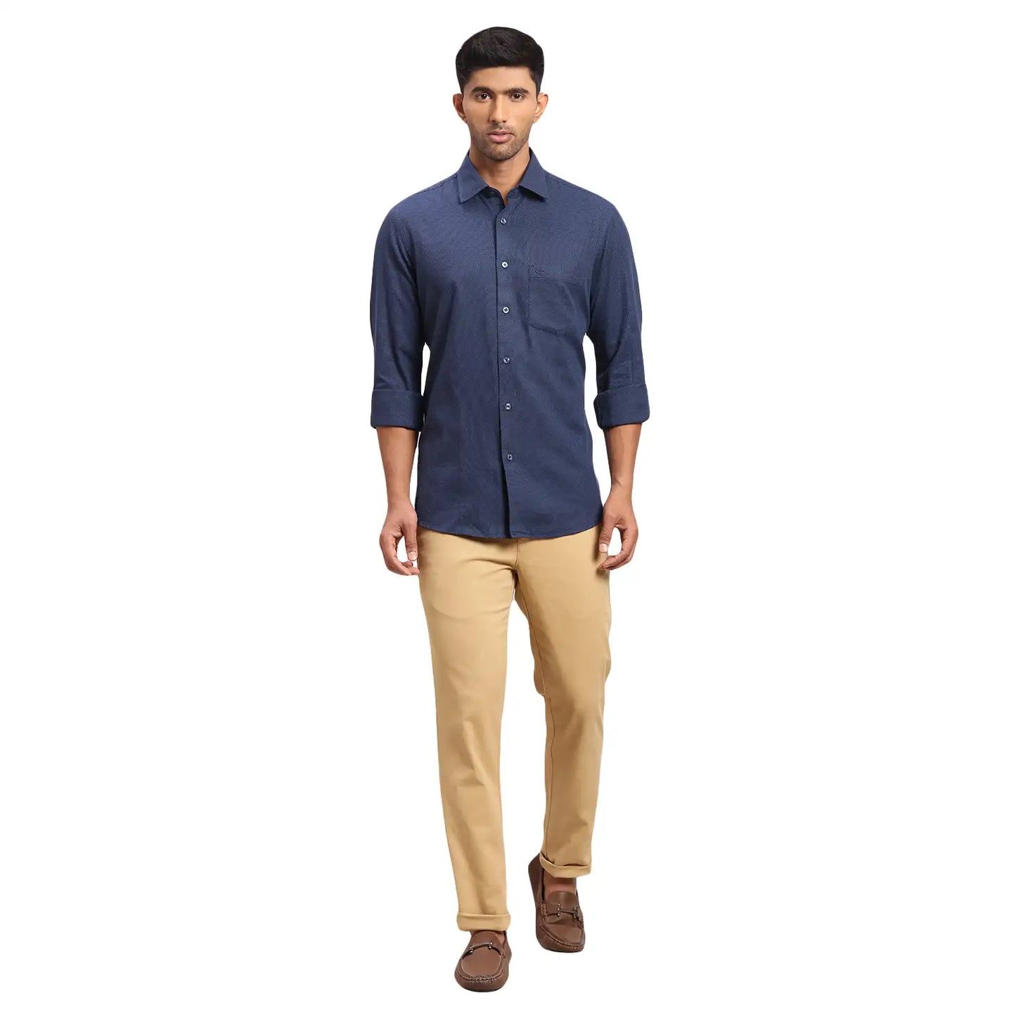 Men Tailored Fit Medium Green Shirt