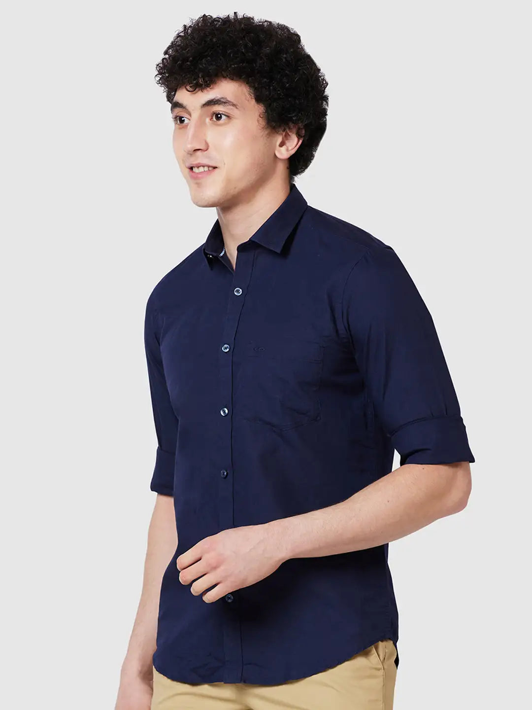 Men Tailored Fit Yellow Shirt