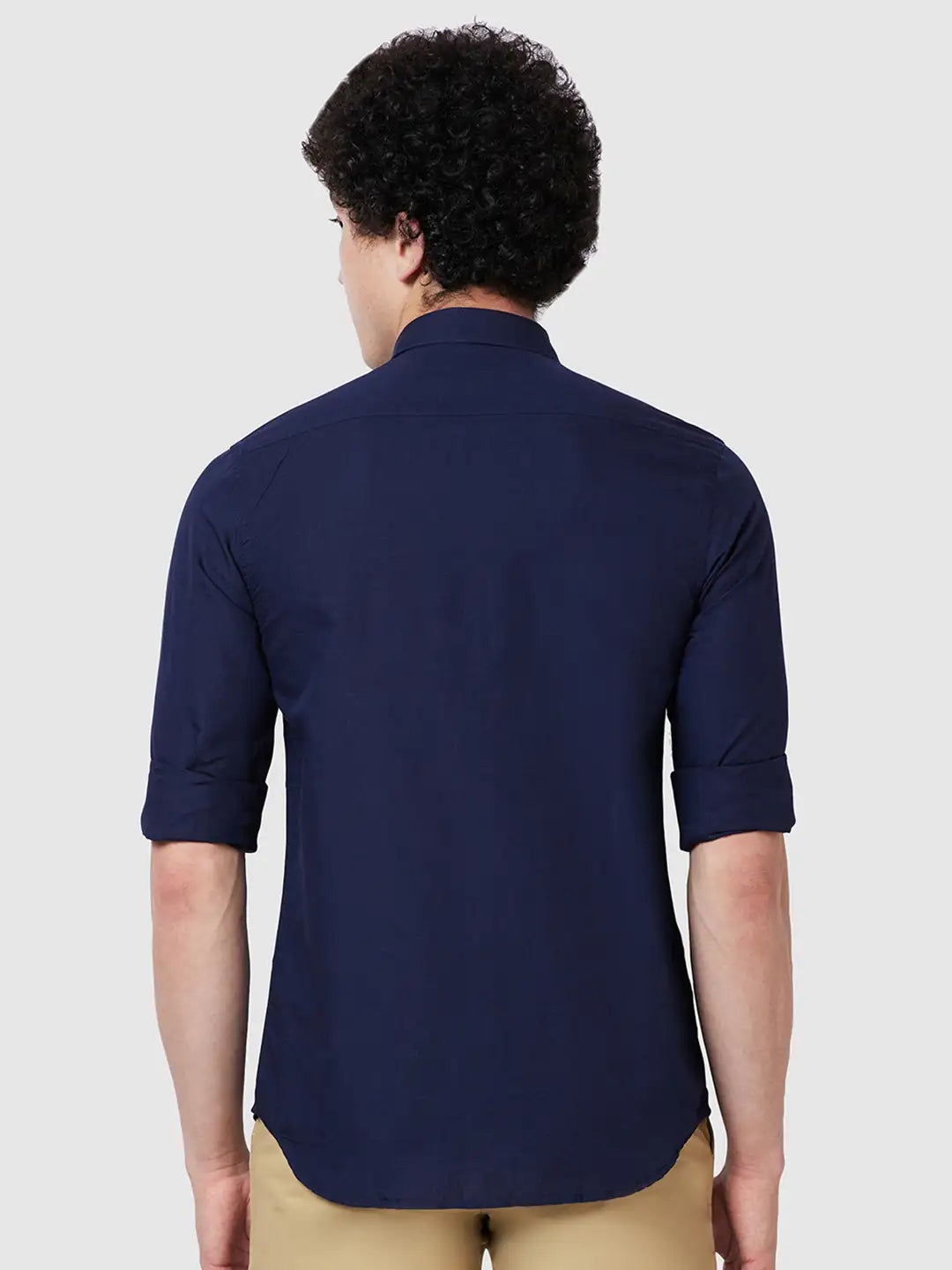Men Tailored Fit Yellow Shirt