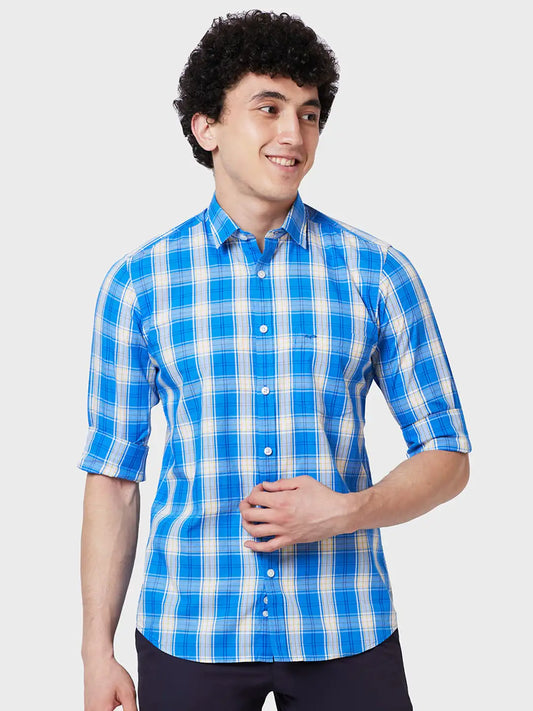 Men Tailored Fit Yellow Shirt