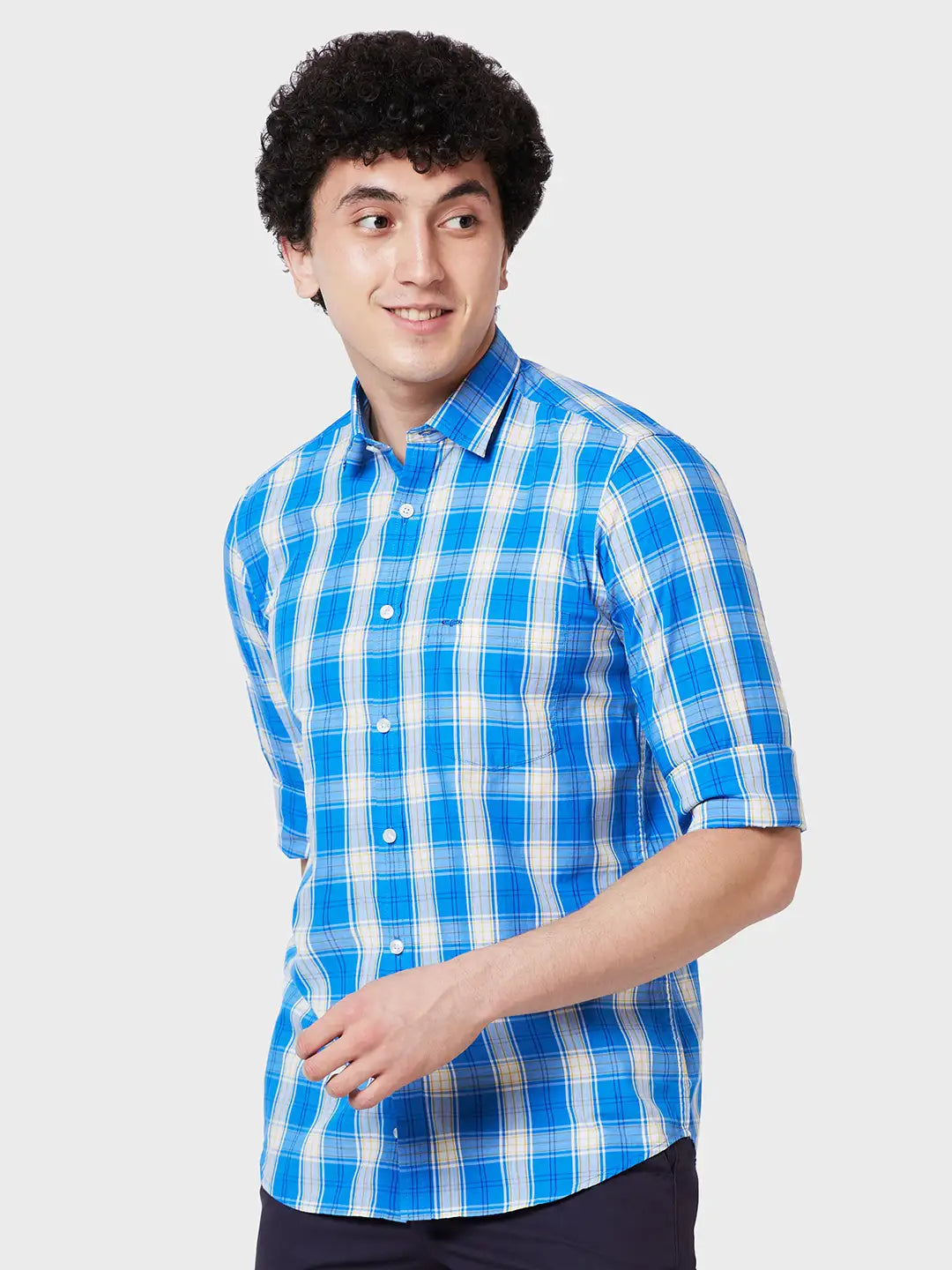 Men Tailored Fit Yellow Shirt