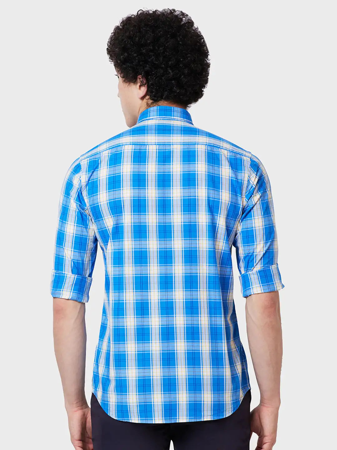 Men Tailored Fit Yellow Shirt