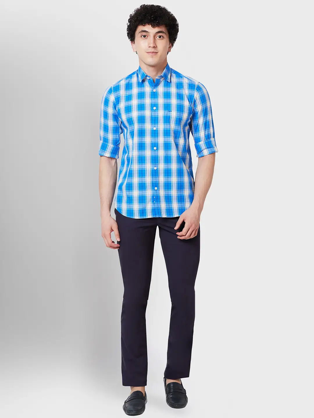 Men Tailored Fit Yellow Shirt