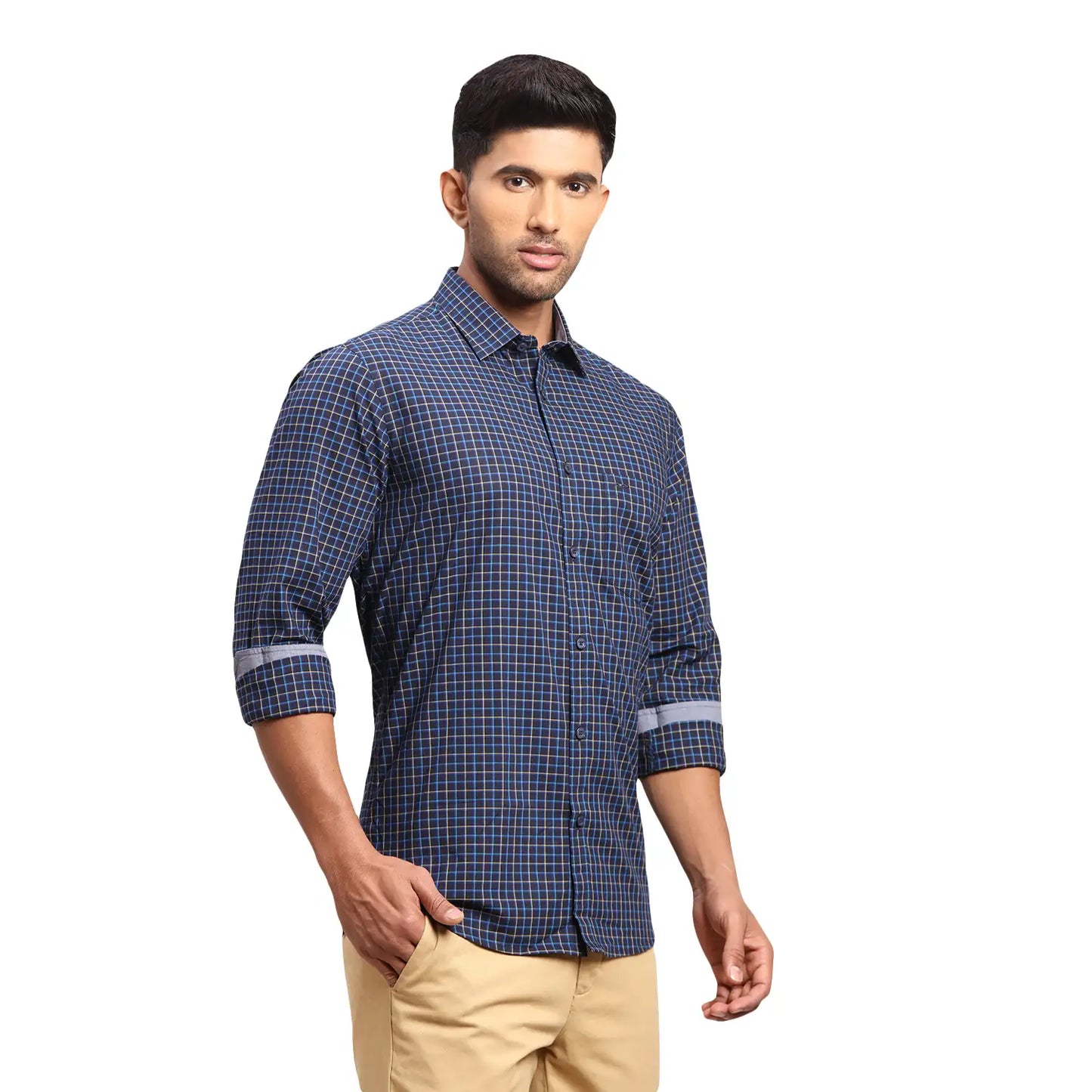 Men Tailored Fit Dark Green Shirt