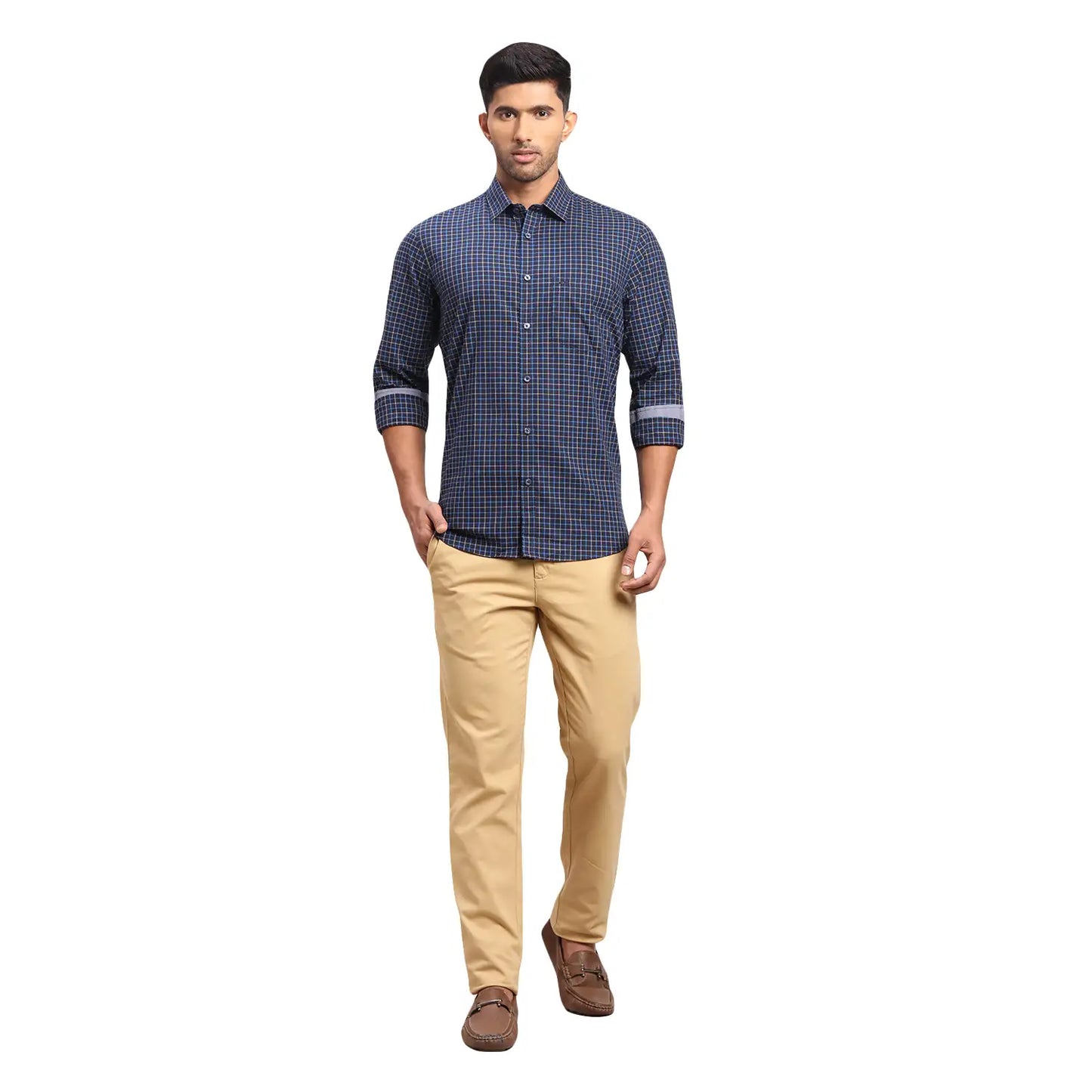 Men Tailored Fit Dark Green Shirt