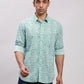 Men Orange Tailored Fit Print Cotton Full Sleeve Shirts