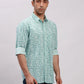 Men Orange Tailored Fit Print Cotton Full Sleeve Shirts