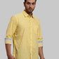 Men Tailored Fit Yellow Shirt