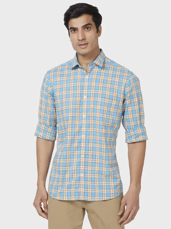 Men Tailored Fit Yellow Shirt