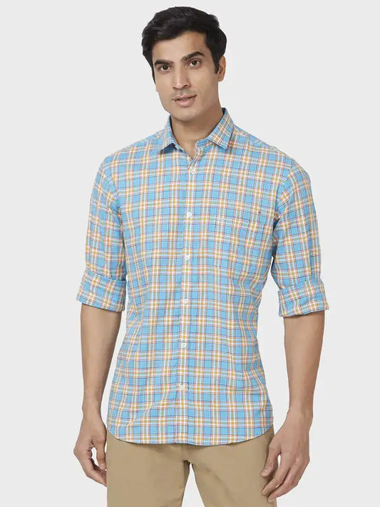 Men Tailored Fit Yellow Shirt