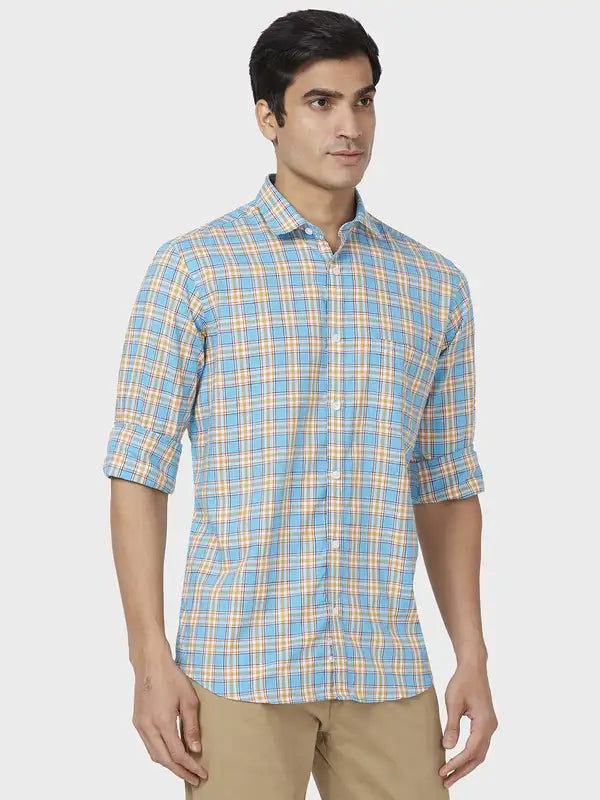 Men Tailored Fit Yellow Shirt