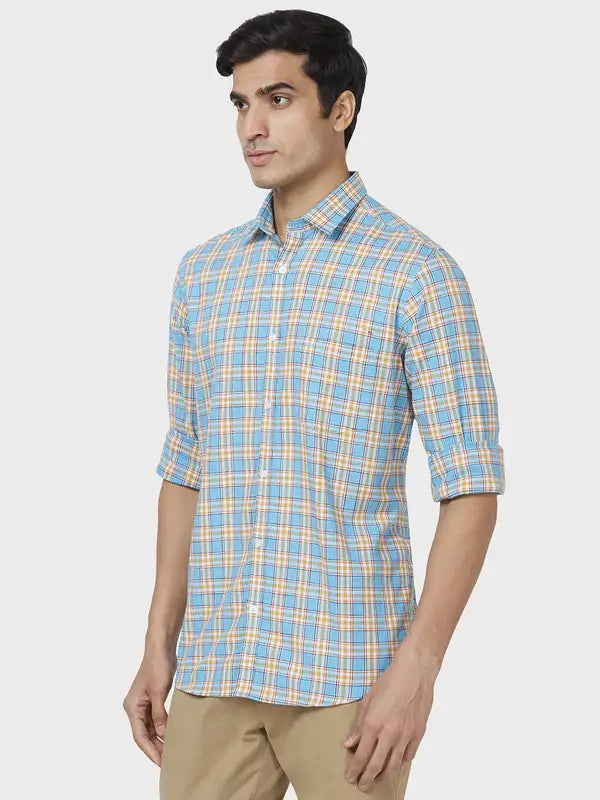 Men Tailored Fit Yellow Shirt