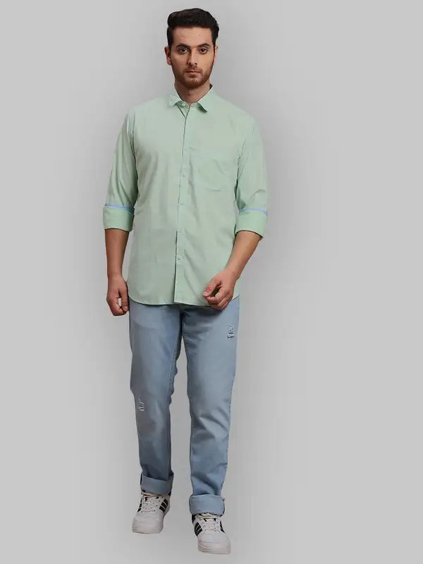 Men Contemporary Fit Grey Trouser