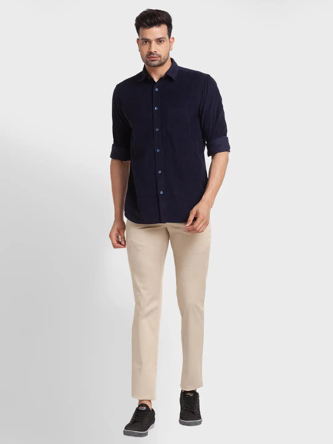 Men Tailored Fit Black Shirt