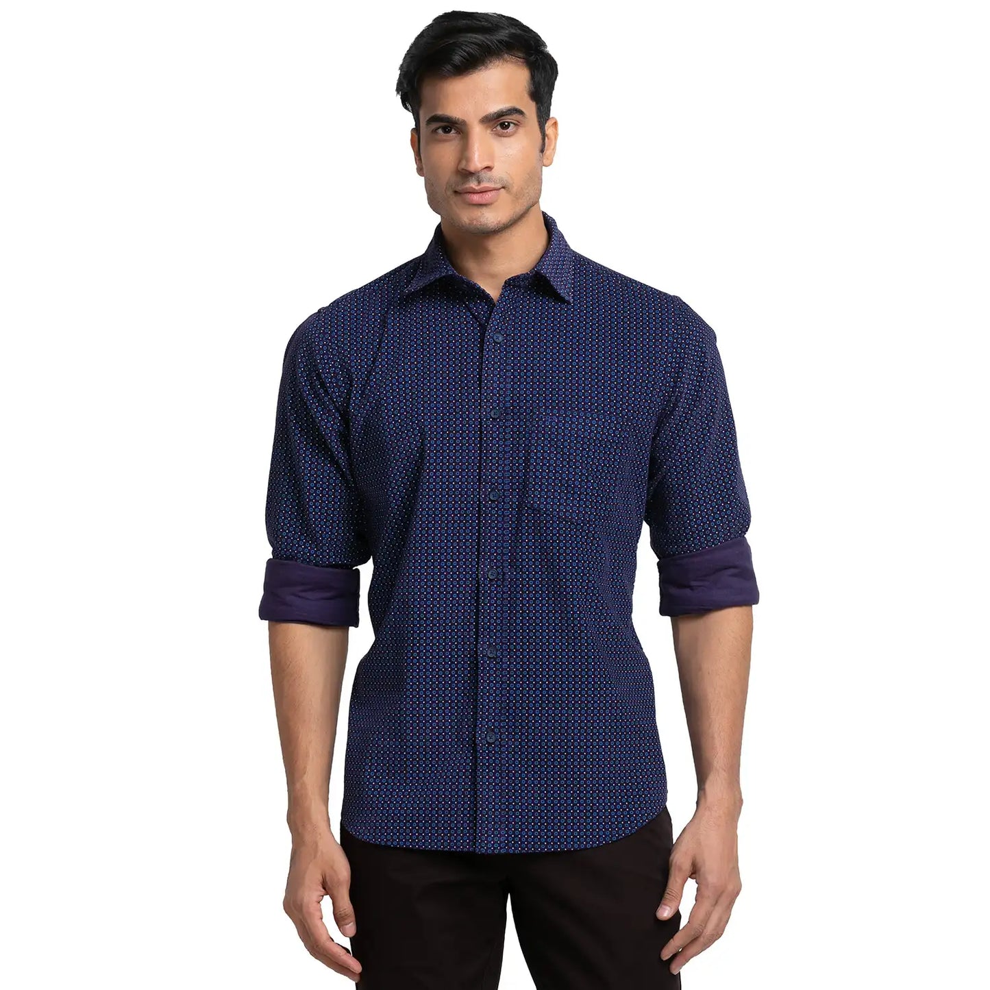 Men Tailored Fit Blue Shirt