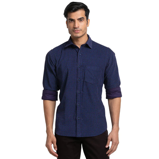 Men Tailored Fit Blue Shirt