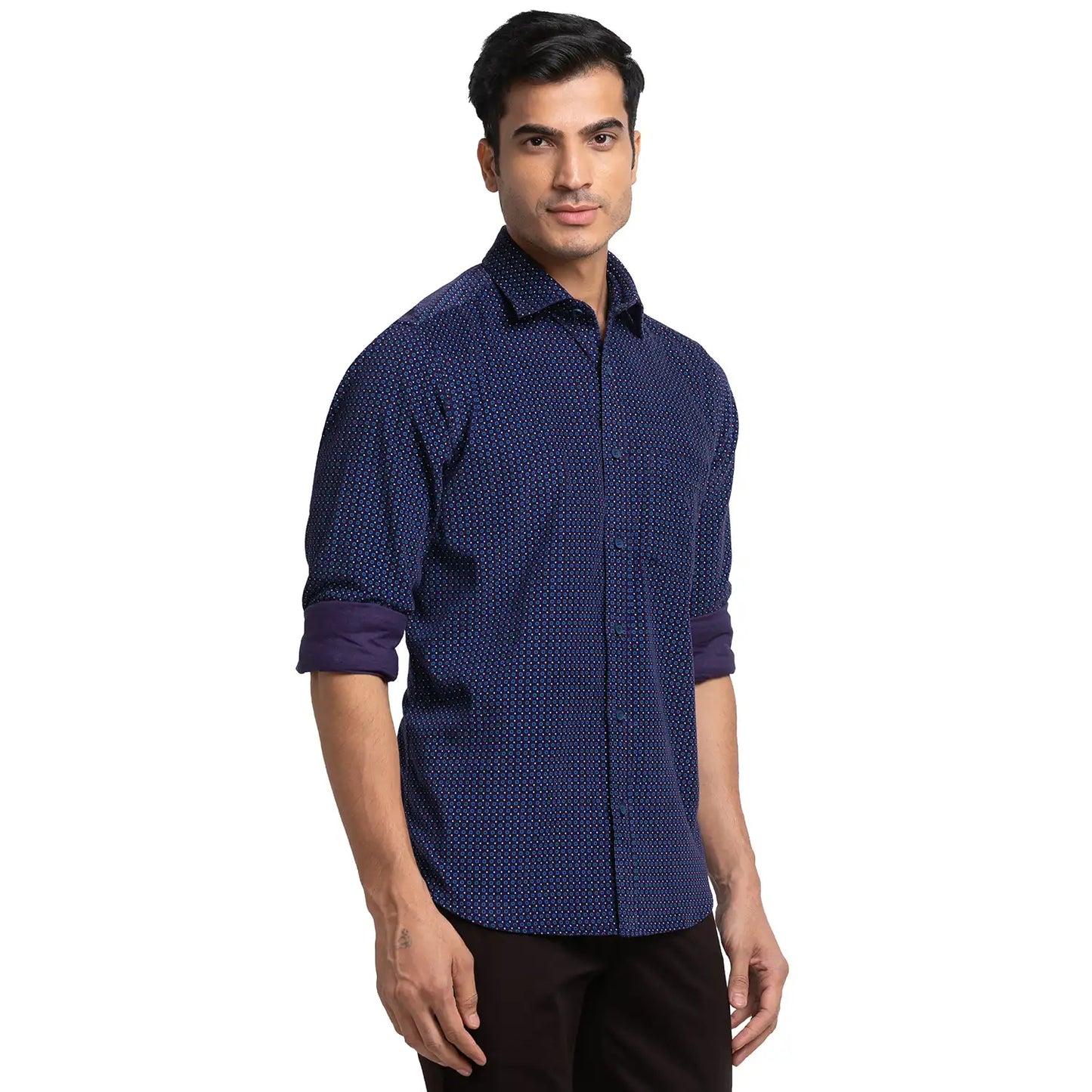 Men Tailored Fit Blue Shirt