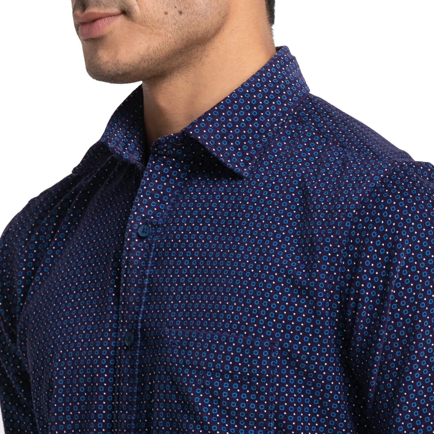 Men Tailored Fit Blue Shirt