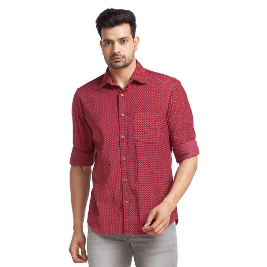 Men Tailored Fit Blue Shirt
