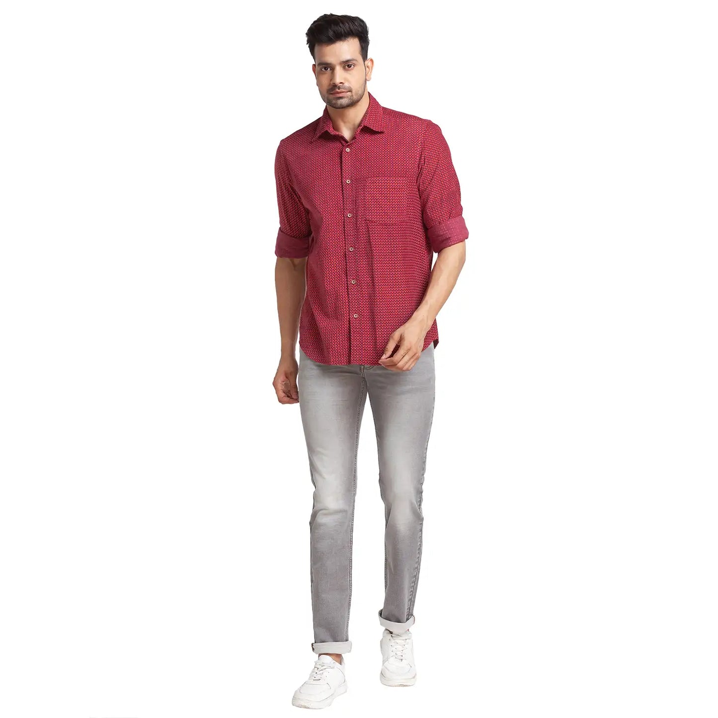Men Tailored Fit Blue Shirt