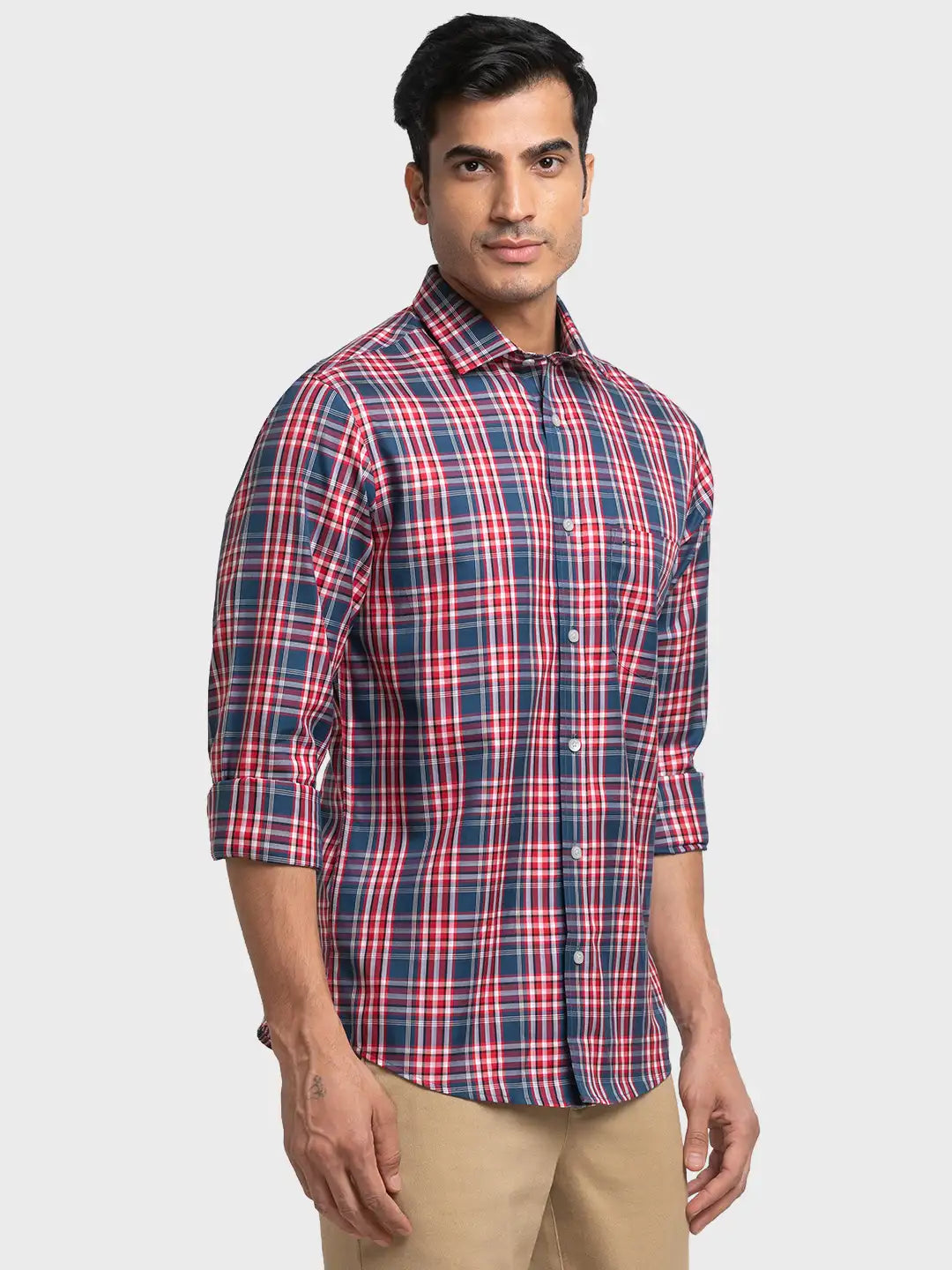 Men Tailored Fit Blue Shirt