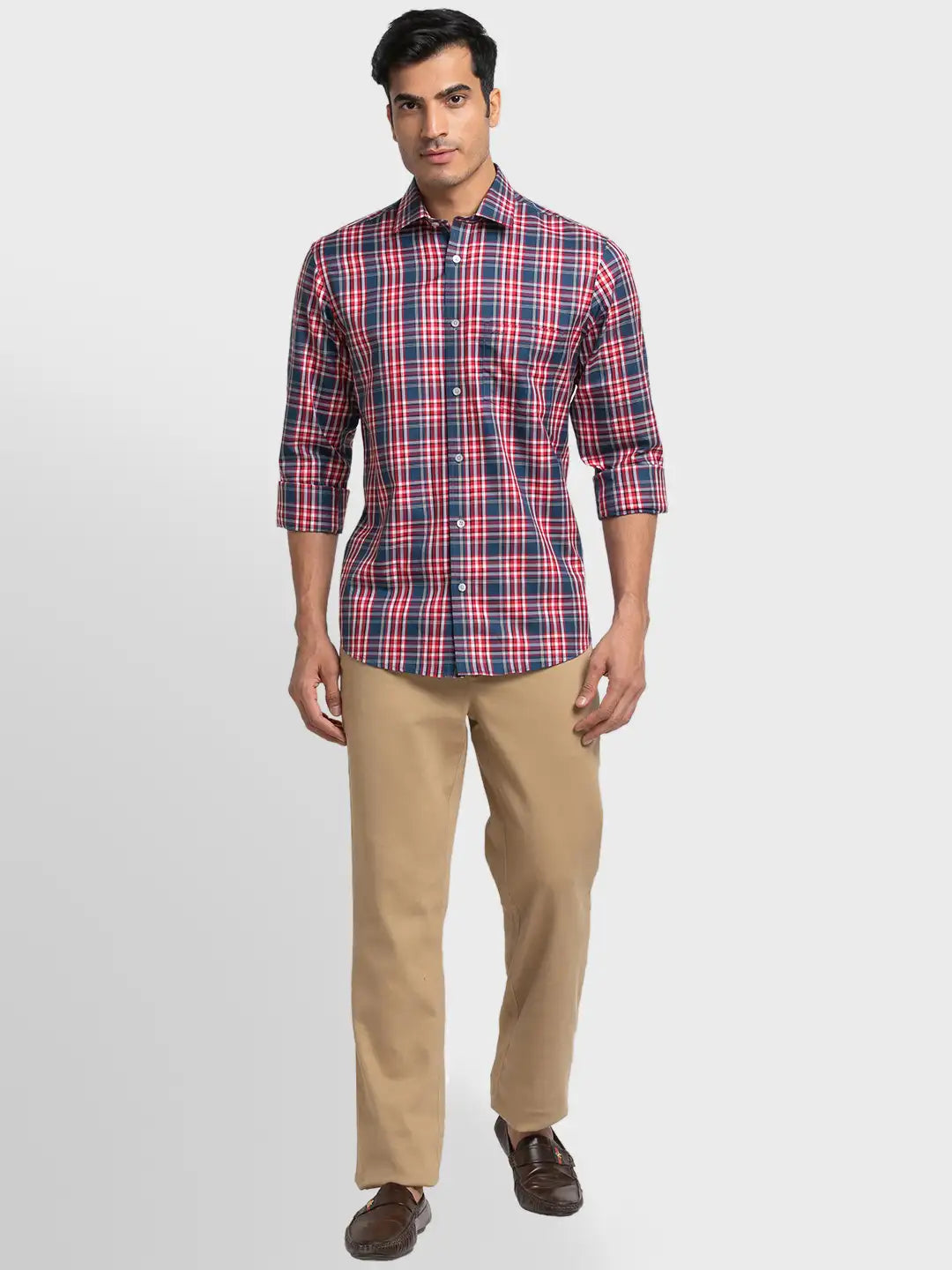 Men Tailored Fit Blue Shirt