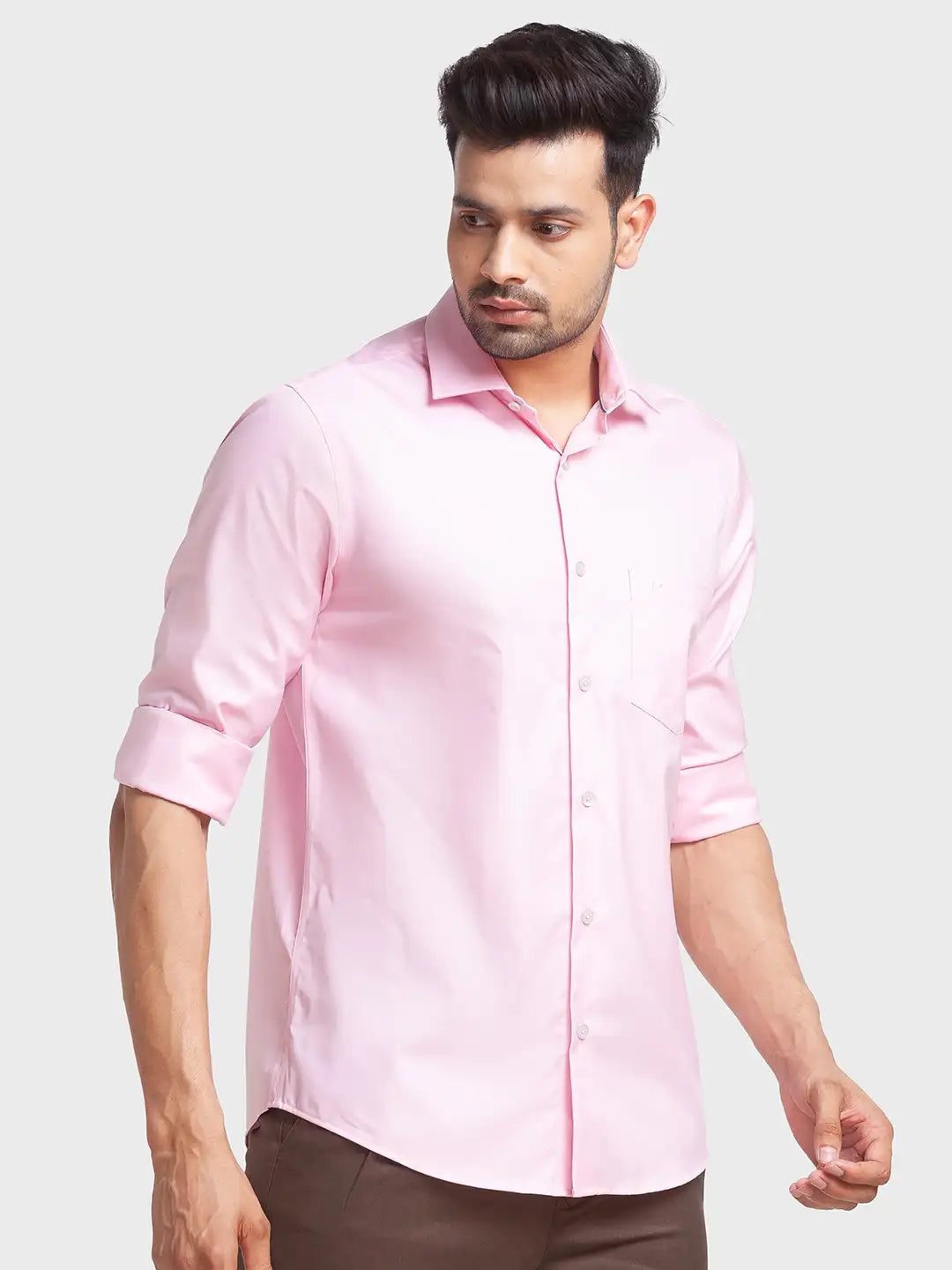 Men Tailored Fit Yellow Shirt