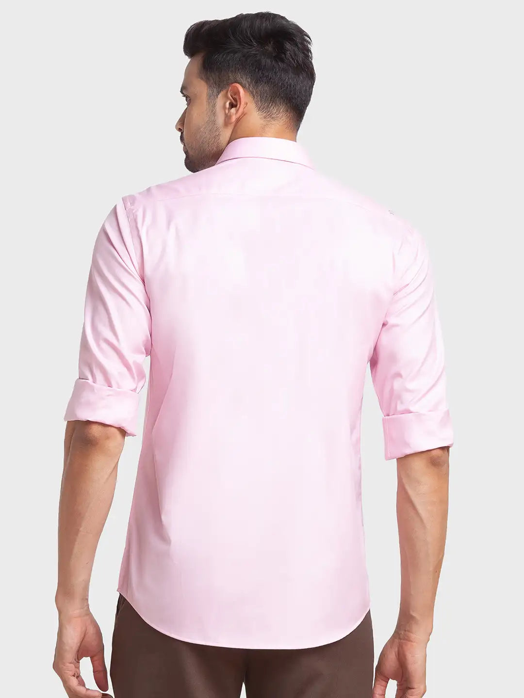 Men Tailored Fit Yellow Shirt