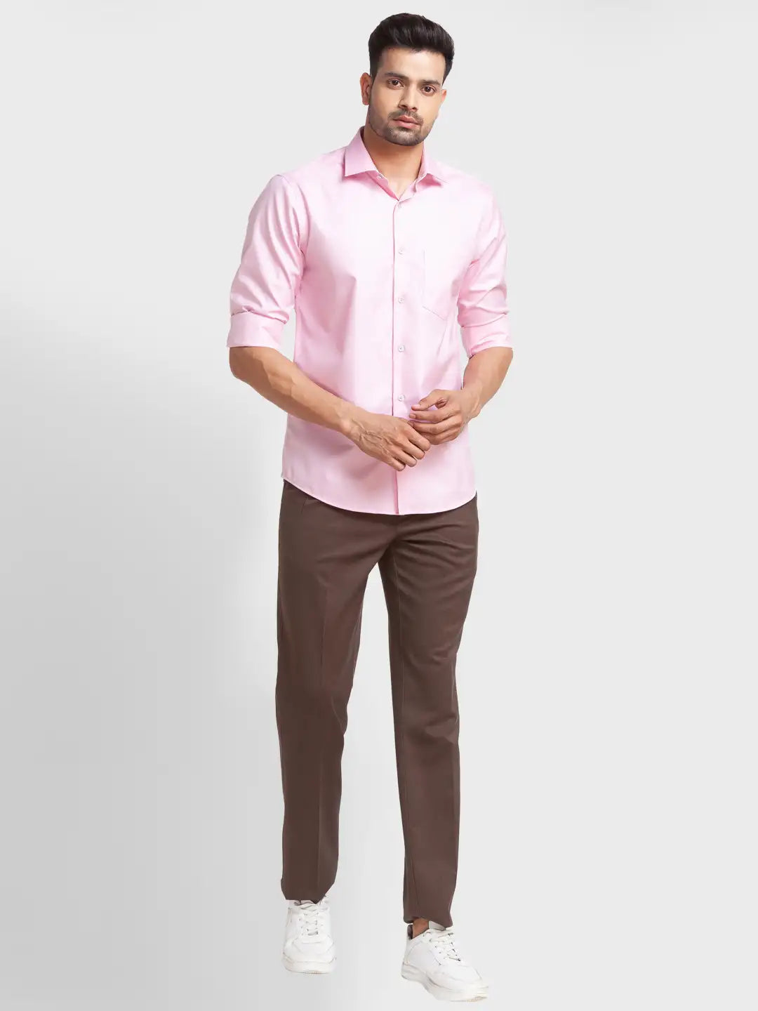 Men Tailored Fit Yellow Shirt