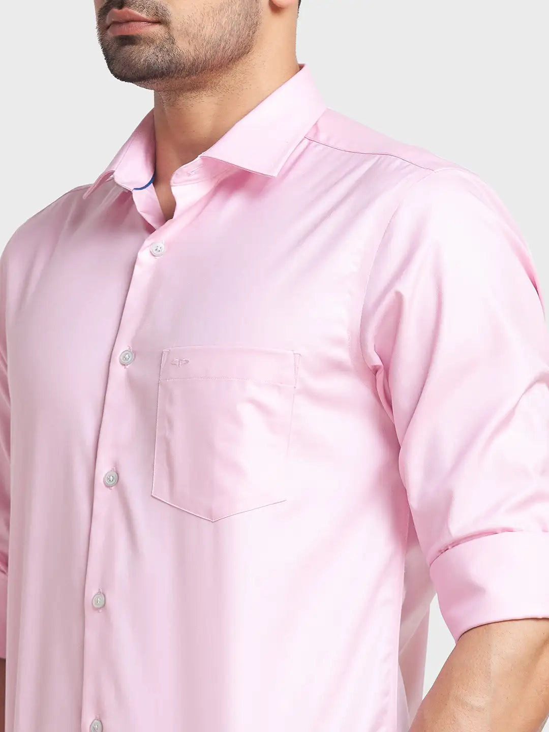 Men Tailored Fit Yellow Shirt
