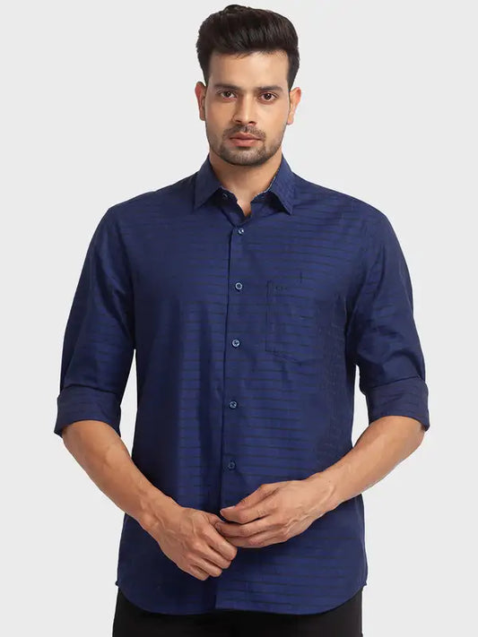 Men Tailored Fit Blue Shirt
