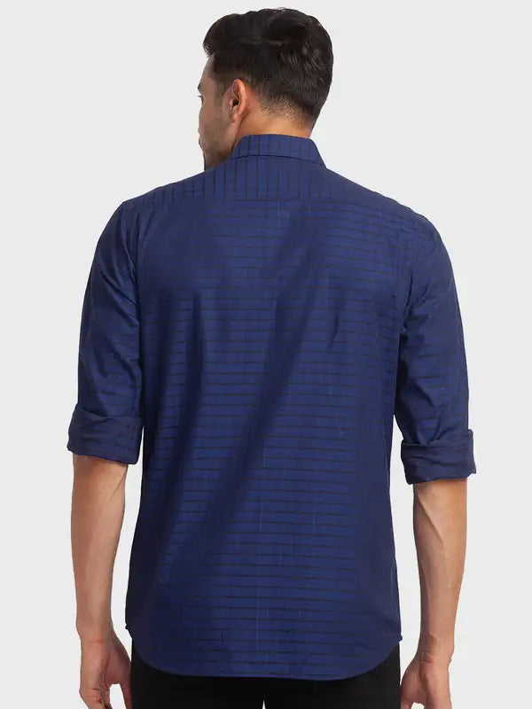 Men Tailored Fit Blue Shirt