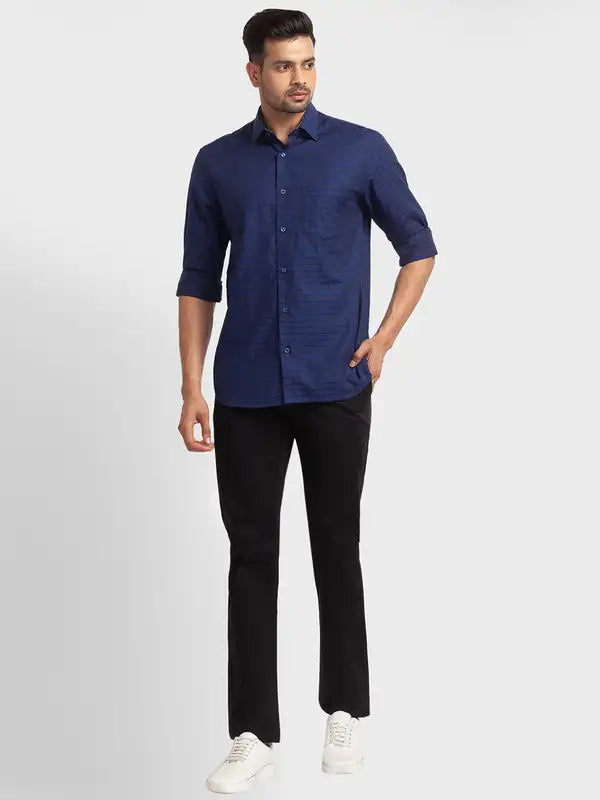 Men Tailored Fit Blue Shirt