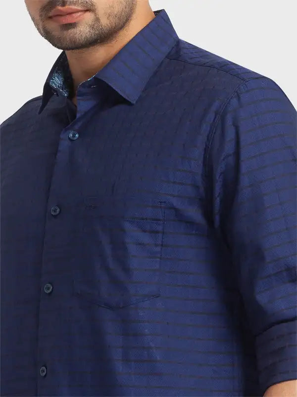 Men Tailored Fit Blue Shirt