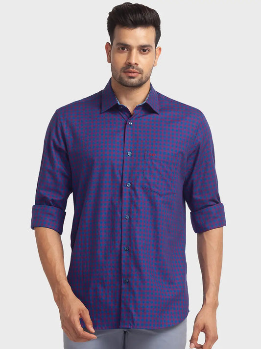 Men Tailored Fit Blue Shirt
