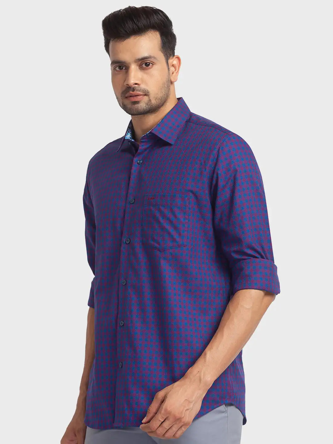 Men Tailored Fit Blue Shirt