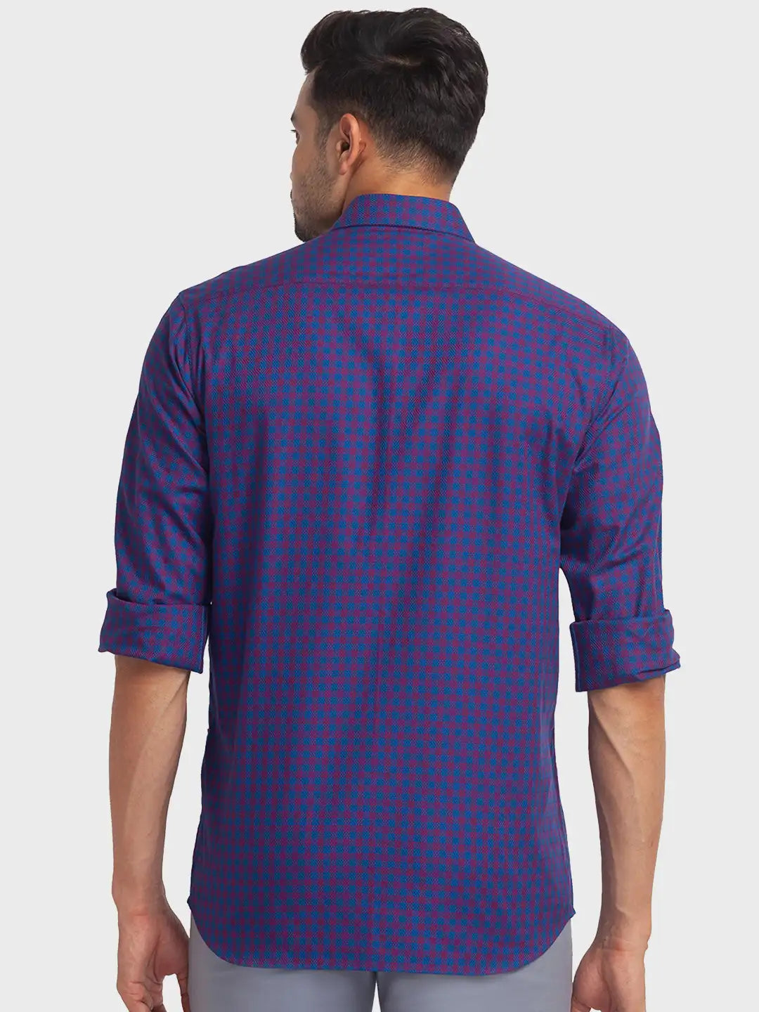 Men Tailored Fit Blue Shirt
