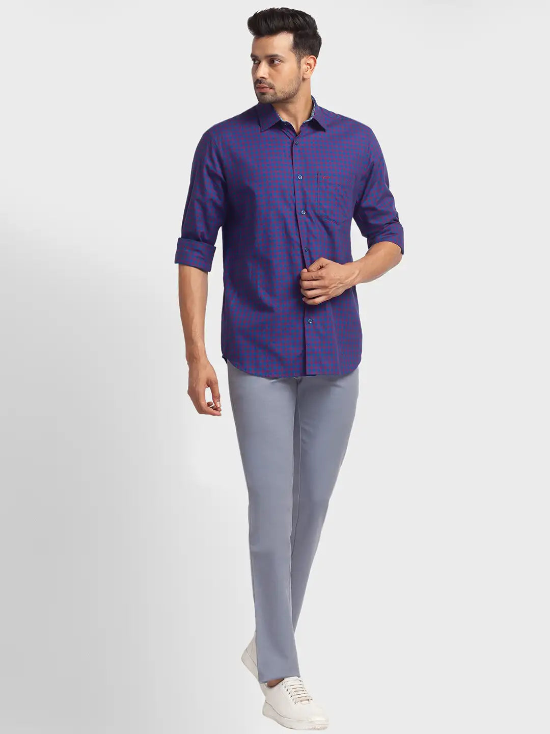 Men Tailored Fit Blue Shirt