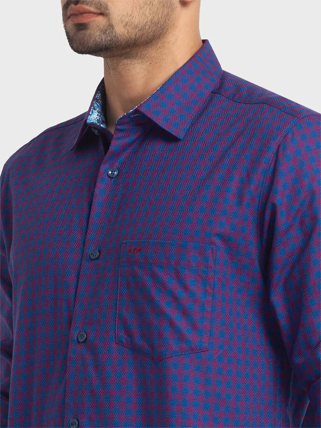 Men Tailored Fit Blue Shirt