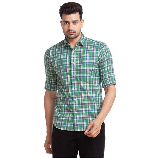 Men Tailored Fit Blue Shirt