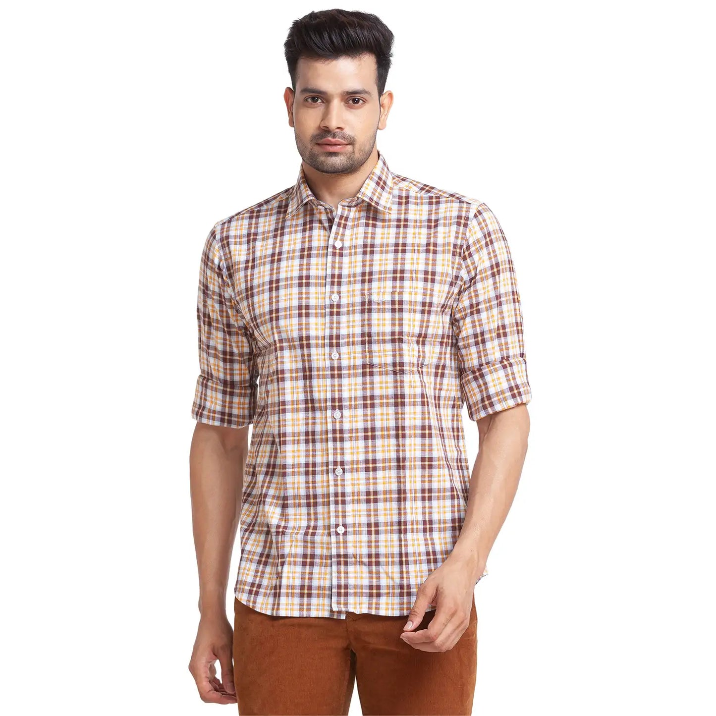 Men Tailored Fit Medium Red Shirt