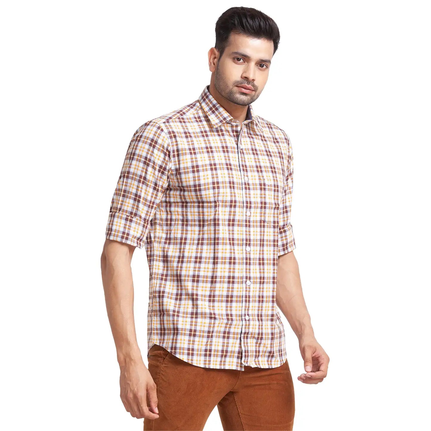 Men Tailored Fit Medium Red Shirt