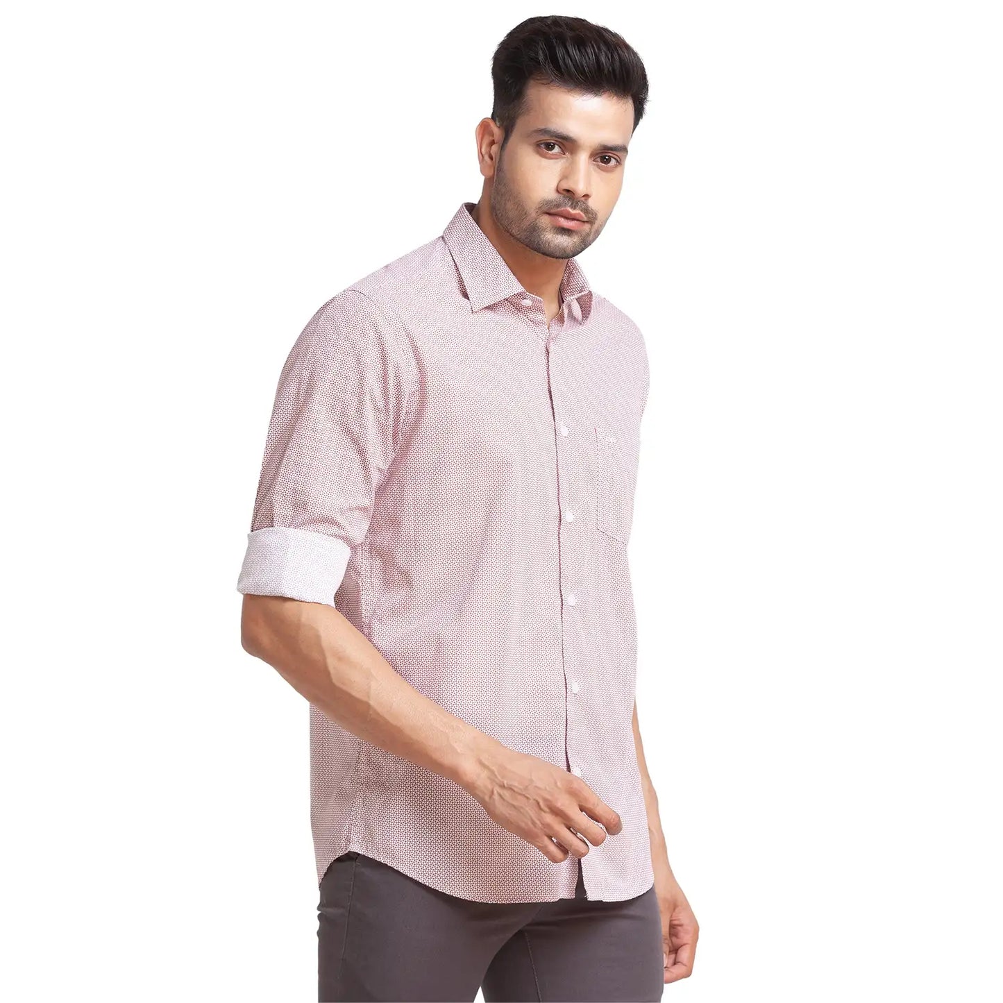 Men Tailored Fit Red Shirt