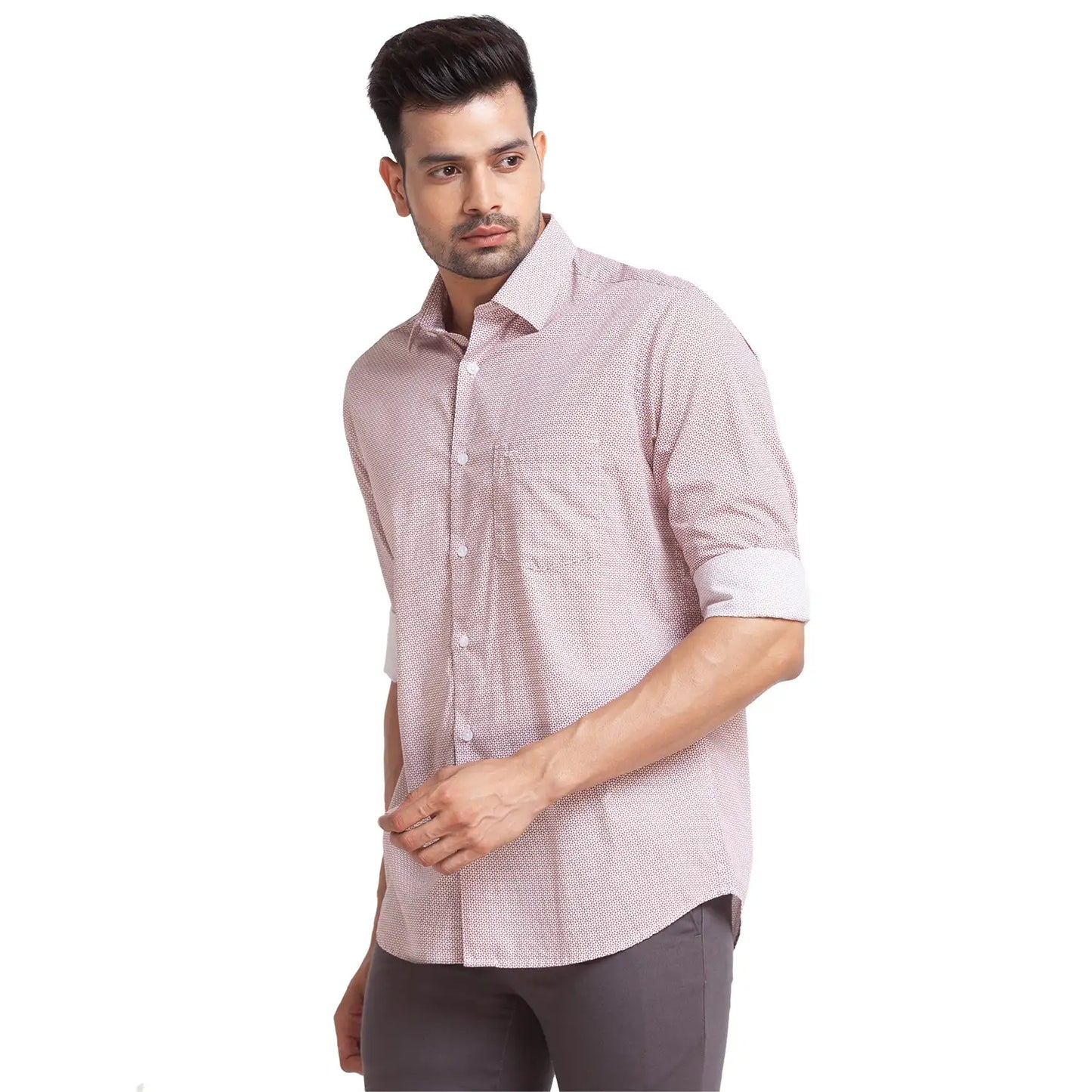 Men Tailored Fit Red Shirt
