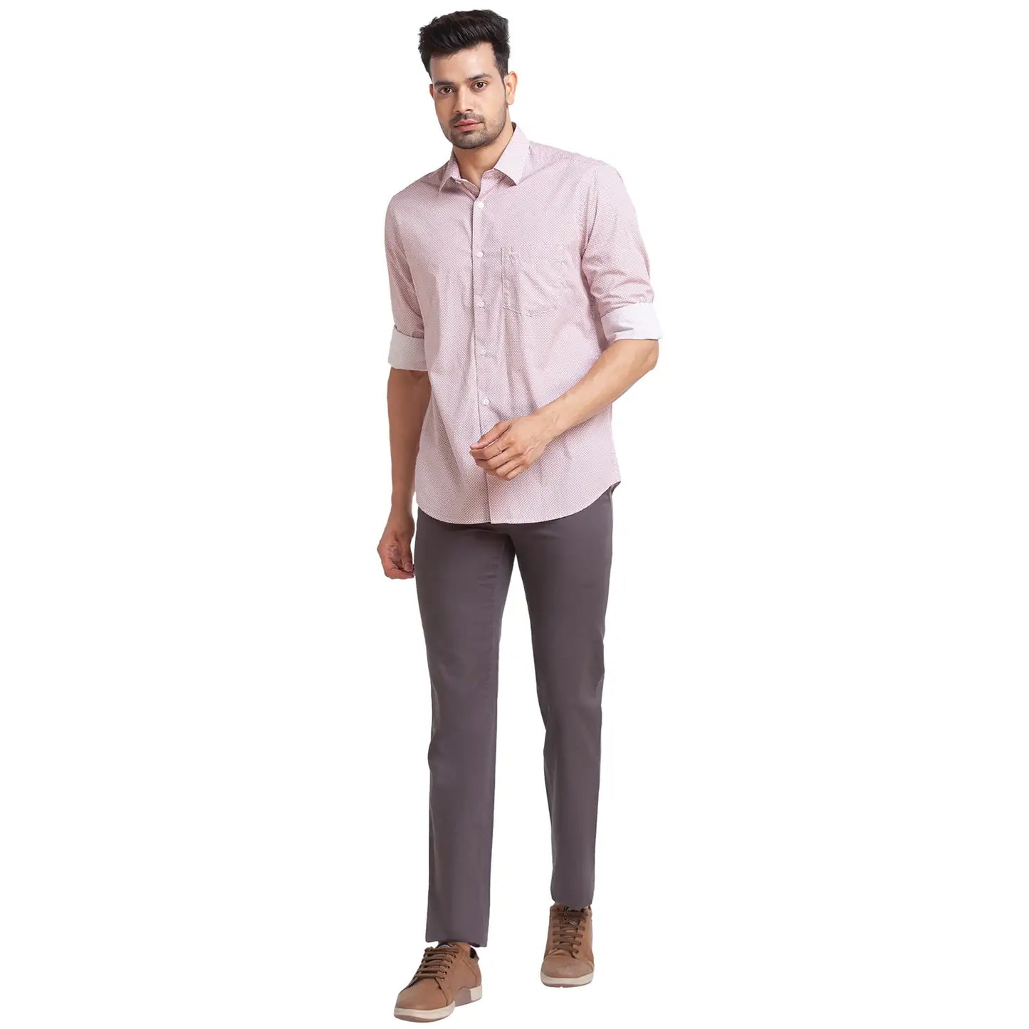Men Tailored Fit Red Shirt