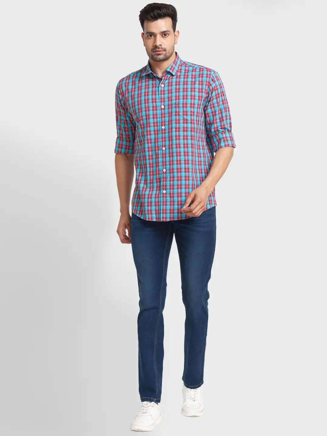 Men Tailored Fit Red Shirt
