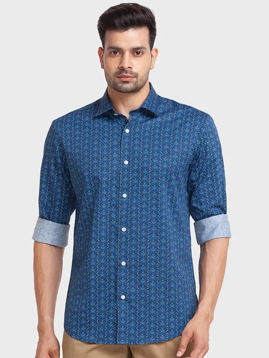 Men Tailored Fit Green Shirt